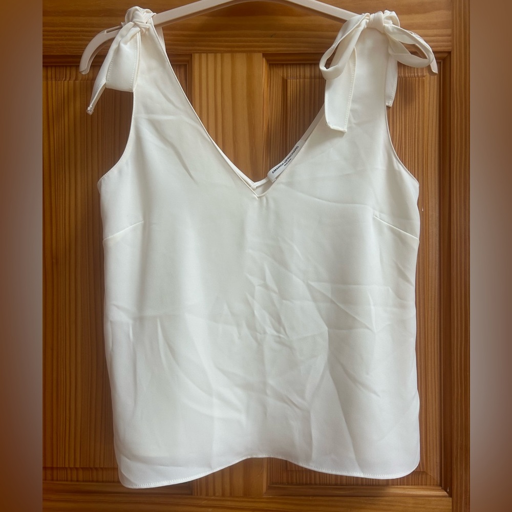 Amanda Uprichard Cream Camisole with Bow Straps